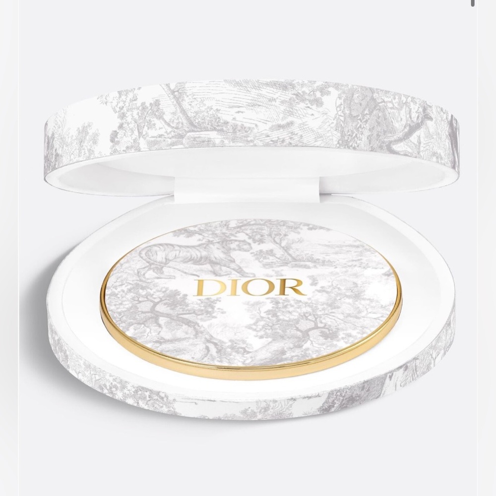 Dior Rouge Premier Ceramic & 18k Toile De Jouy Pocket Mirror | New In Box